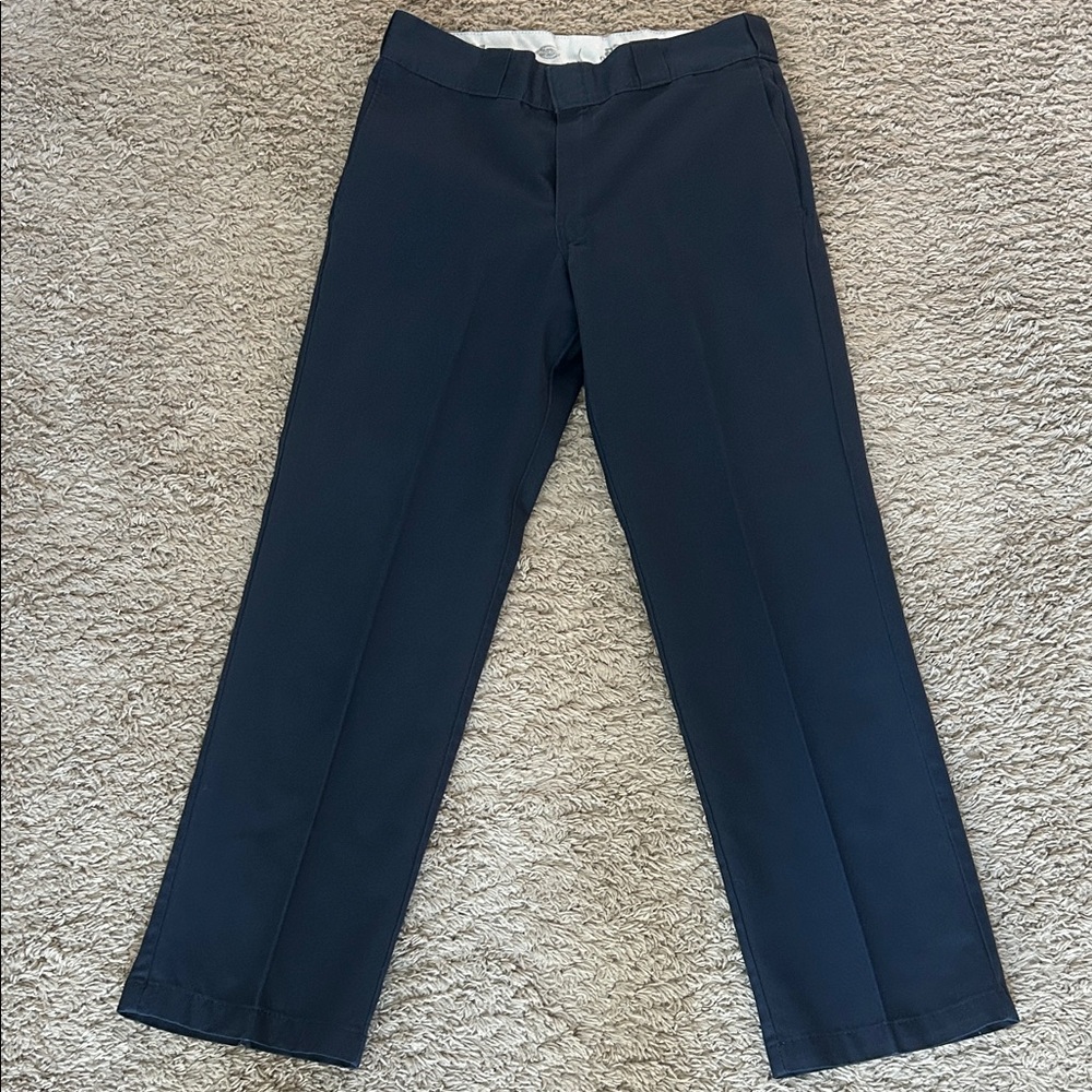 Dickies Men's Navy Straight-Leg Dress Pants